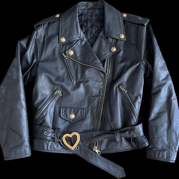 Auc Versace Leather Bomber Black Jacket - Picture 14 of 17